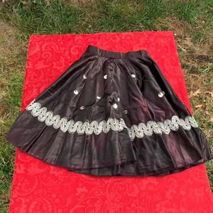 Vintage black skirt size small fairy whimsyGoth fall winter sequin‎ thumbnail 2