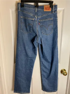 Levi's Women's Ribcage Straight Ankle Blue Denim Jeans Size 28 Buttonfly boho thumbnail 5