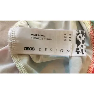 ASOS Design Printed Satin Scarf Top Size US 14 Multicolor Y2K thumbnail 5