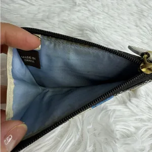 COACH Black Signature Double Strap Coin Purse Wallet thumbnail 5