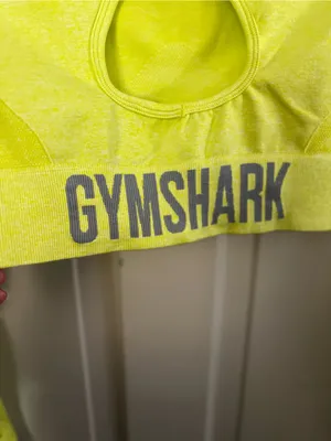 Gymshark Flex Sports Long Sleeve Crop Top Glitch Yellow Marl Size Medium thumbnail 5