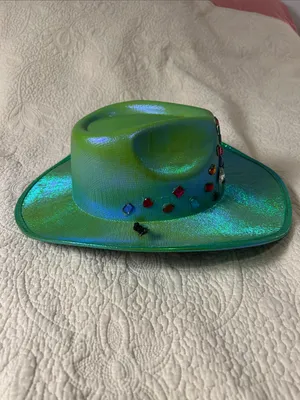 Iridescent Green Jeweled Women's Cowboy Hat thumbnail 4