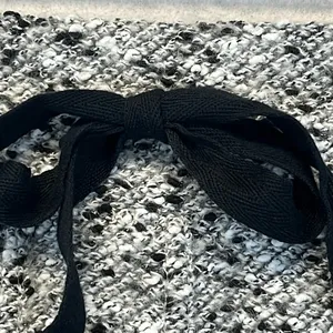 LOU GREY for LOFT Skirt Medium Black White Gray Tweed Pencil Mini‎ Drawstring thumbnail 4