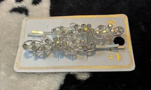Silver Crystal Floral Hair Clips - Elegant Women’s Hair Accessories thumbnail 1