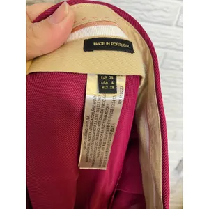 Massimo Dutti pleated wide leg pants trousers pink magenta women's size 6 modern thumbnail 9