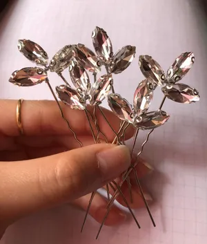 Crystal Rhinestone Hair Pins Silver thumbnail 2