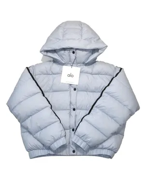 NWT Alo Aspen Love Puffer Jacket in Winter Frost Blue Oversized Hooded M thumbnail 2