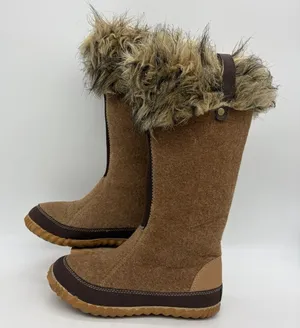 Sorel Womens 5 Boots Cozy Joan Tall Felt Faux Fur Tan Warm Pull On NL1884-286 thumbnail 1
