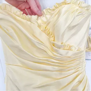 NWT Sophia Tolli Lemon yellow strapless dress Sz 4 - small flaw thumbnail 5