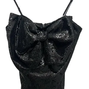 RONNY KOBO Sequin Embellished Lindsay Bow Front Mini Dress Black Women’s Size S thumbnail 5