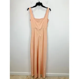 NEW Lulus Red Carpet Romance Peach Satin Square Neck Maxi Dress Formal Medium thumbnail 10