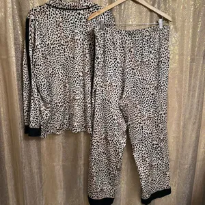 INC International Concepts Leopard Print Satin Pajama Sleep Set XL thumbnail 2