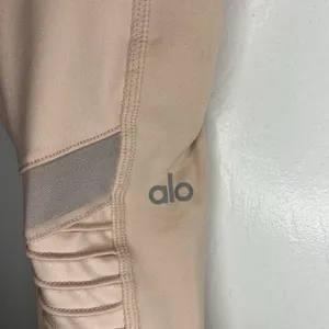 Alo Yoga Leggings Size Small High Waisted Light Pink Dusty Rose Moto Full Length thumbnail 7