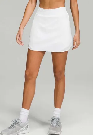 LULULEMON- Hotty Hot High-Rise Skirt Long White Size 8 thumbnail 1
