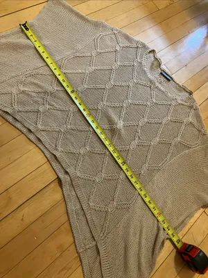 Wooden Ships Open Knit Tan Poncho Size Medium/Large thumbnail 6