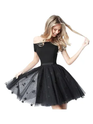 new Sherri Hill ★ 51505 ★ Off the Shoulder Tulle A Line Cocktail Dress ★ Black 4 thumbnail 3