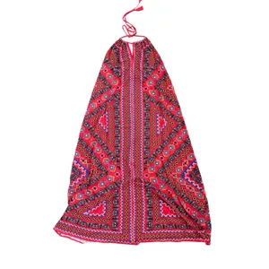 Flying Tomato Red Multicolor Geometric Halter Maxi Dress size medium thumbnail 2