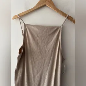 NEW!! Old Navy Square‎ Neck Rib Knit Tan Midi Dress thumbnail 3