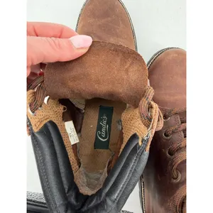 Candies Ankle Boots Womens 7.5 Brown Leather Lug Sole Vintage 90s Grunge Utility thumbnail 7