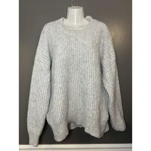 Sonoma Goods For Life Sweater Womens XL Gray Fuzzy Chunky Knit Pullover Cozy thumbnail 2