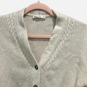Marine Layer Robin Crop Cardigan In Oatmeal XS thumbnail 10