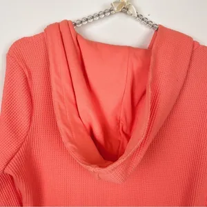 n:philanthropy Juliette Waffle Hooded Casual Summer Romper in Coral Loungewear thumbnail 4