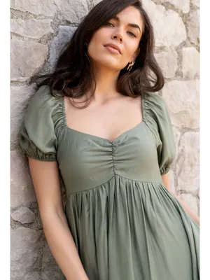 Baltic Born Annalisa Midi Dress in Olive Green Size S NWOT thumbnail 2