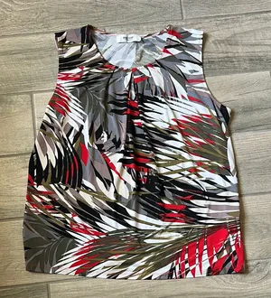 Jones Studio Graphic Black and White Blouse thumbnail 1