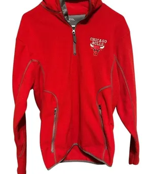 chicago bulls red fleece jacket‎ NBA thumbnail 1
