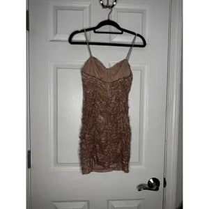 HELLO MOLLY NWT‎ Bottles Of Bubbles Rose Gold Mini Dress Size 4 Glitter Sparkle thumbnail 5