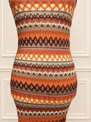 Y2K Boho Geometric Open-Knit Bodycon Maxi Dress Small Missoni Inspired Boho Chic thumbnail 6