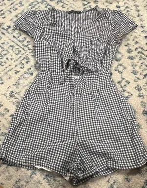Abercrombie gingham romper thumbnail 1