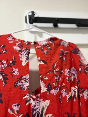 NWT Maeve by Anthropologie Red Floral Dress Size 2 thumbnail 9