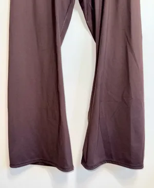 Maurices Smooth Crossover Flare Leggings Brown High Rise Large Short thumbnail 5