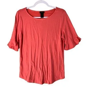 Ann Taylor‎ Factory Womens Tops Size M Ruffle Sleeve thumbnail 1