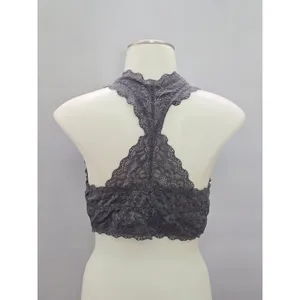 Felina Gray Romantic Boudoir Bridal Cottage Lingerie Feminine Goth Lace Bra L thumbnail 2