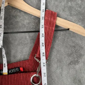 HOT KISS Red Corduroy Overall Dress Juniors' 7 Y2K Academia Preppy Buckle Mini thumbnail 7