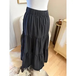 DISSH Black Cotton Tiered‎ Maxi Skirt Size 2 thumbnail 2