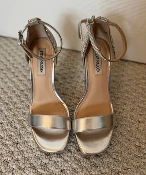 Steve Madden Silver Rhinestone Heels thumbnail 1