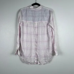 Free People Women's No Limits Plaid Linen Button‎ Down Shirt Sz XS thumbnail 6