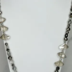 Chico's Metallic Beaded Long Statement Necklace ✨ thumbnail 5