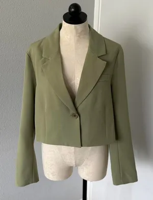 Avec Les Filles green cropped blazer - Size XL thumbnail 1