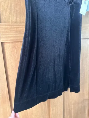 NWT Good American Black Velvet Mini Dress Women’s size XL thumbnail 4