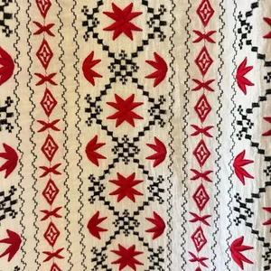 Ouwei White Red Black Embroidered Ethnic Festival Blouse SZ XL #2488 thumbnail 12