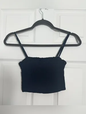 Abercrombie & Fitch Smocked Crop Tank - Black - XS thumbnail 4