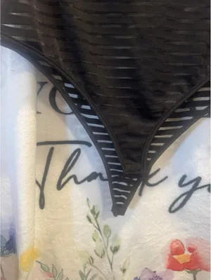 Women's Striped Bodysuit Blouse Size L Black Size L thumbnail 5