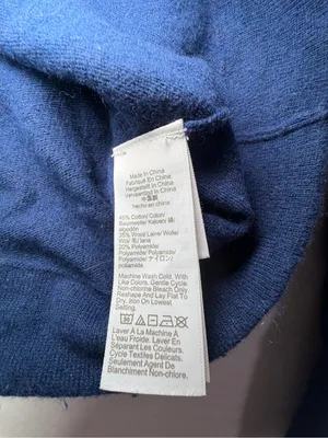 J. Crew Navy Teddie cotton wool blend Crewneck Sweater thumbnail 3