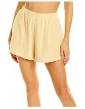 Revolve WE WORE WHAT Danielle Bernstein Terry Loungewear Shorts XS Butter Yellow thumbnail 1