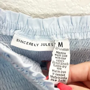 Sincerely Jules Light Blue Smocked Tiered Floral Tank Top Tie Strap Mini Dress thumbnail 7