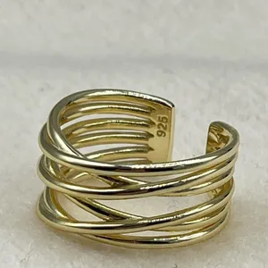 Boutique 14K Vermeil sterling wrap around size 8 ring thumbnail 8